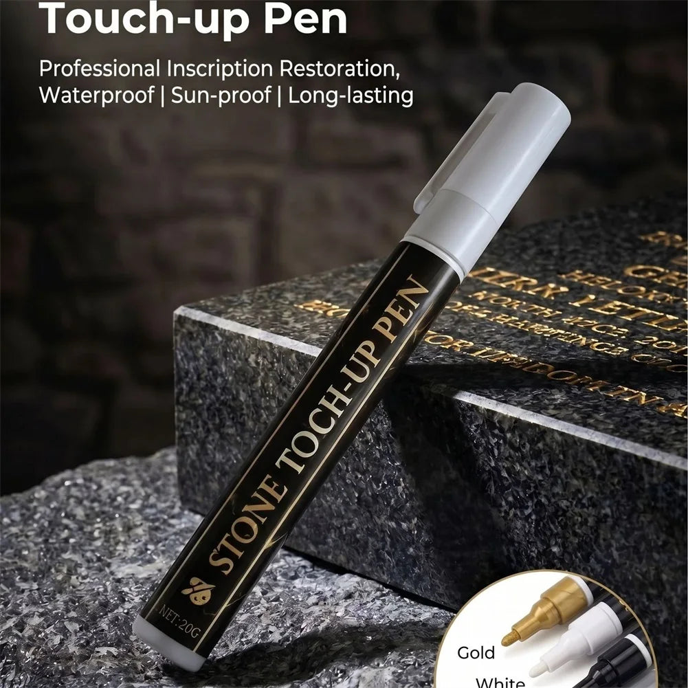 Tombstone Marker Pen For Restoring Faded Grave Inscriptions Waterproof & Fade-Resistant Permanent Ink Outdoor Rock Painting Peaceful Pleasures Health and Wellness Silver B