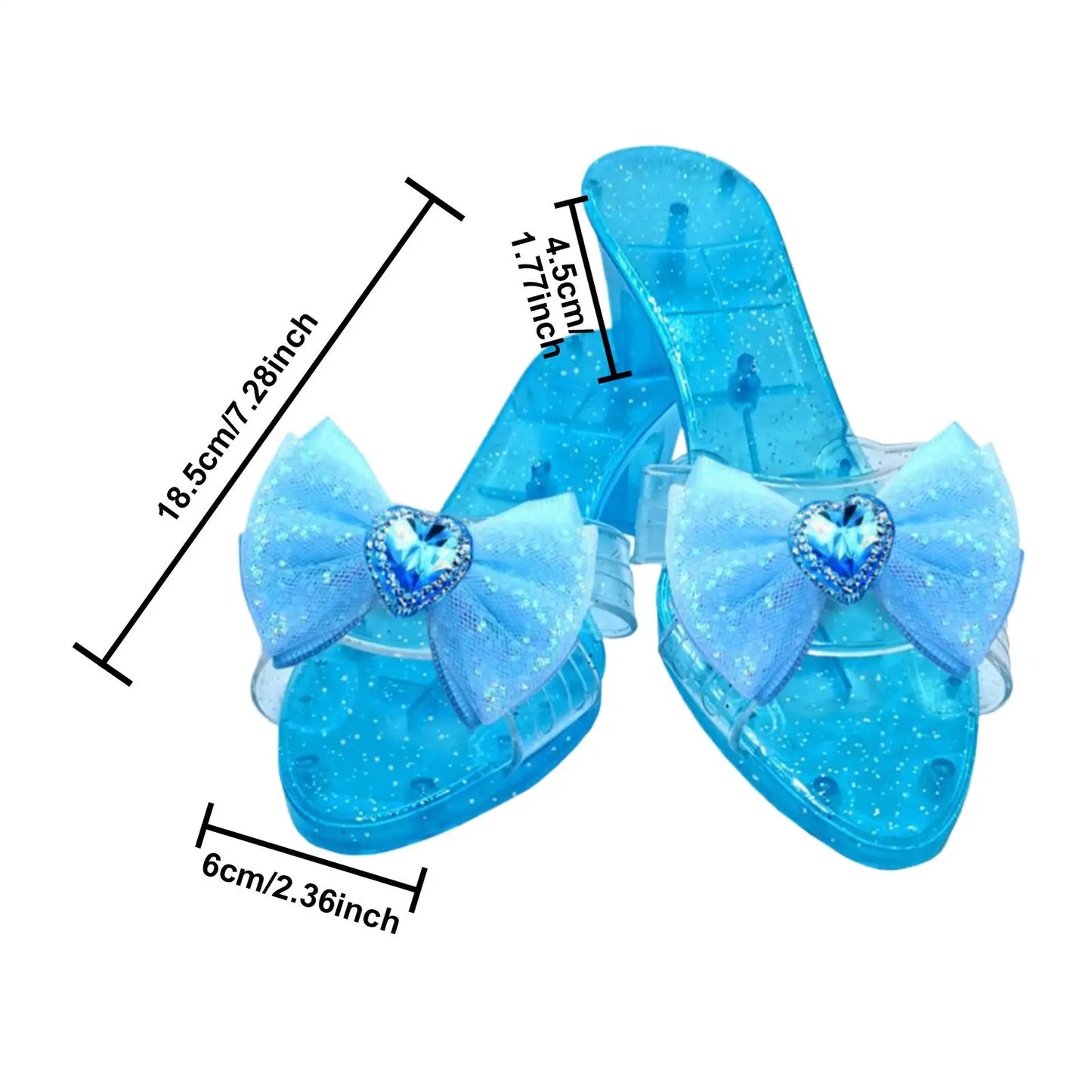 Girls Princess Crystal Dress-Up Shoes | Sparkly Costume Heels