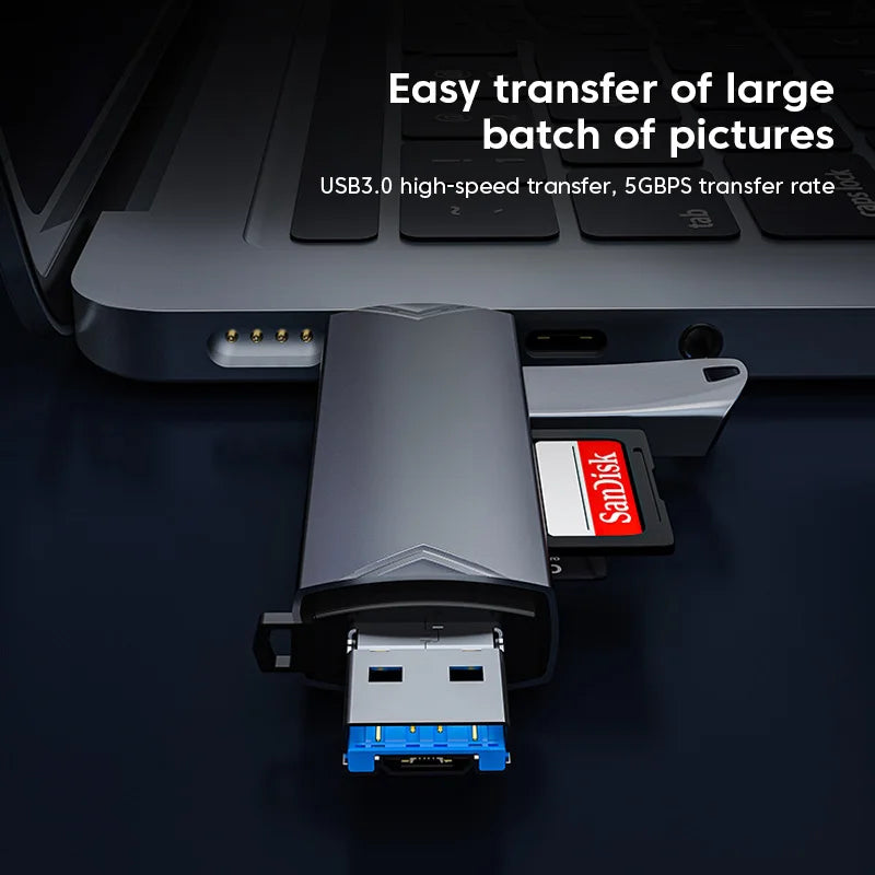 6 in 1 Otg Type C Card Reader USB 3.0 Micro Sd Mini Adapter TF USB Flash Drive Converter Mobile Phone Accessories Peaceful Pleasures Health and Wellness