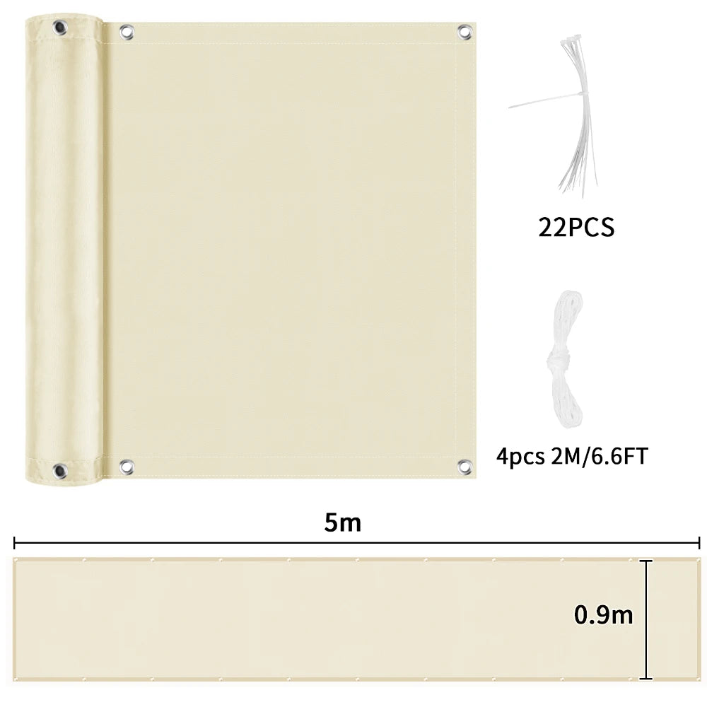 Outdoor Privacy Screen Fence Sunshade Net | Balcony Garden