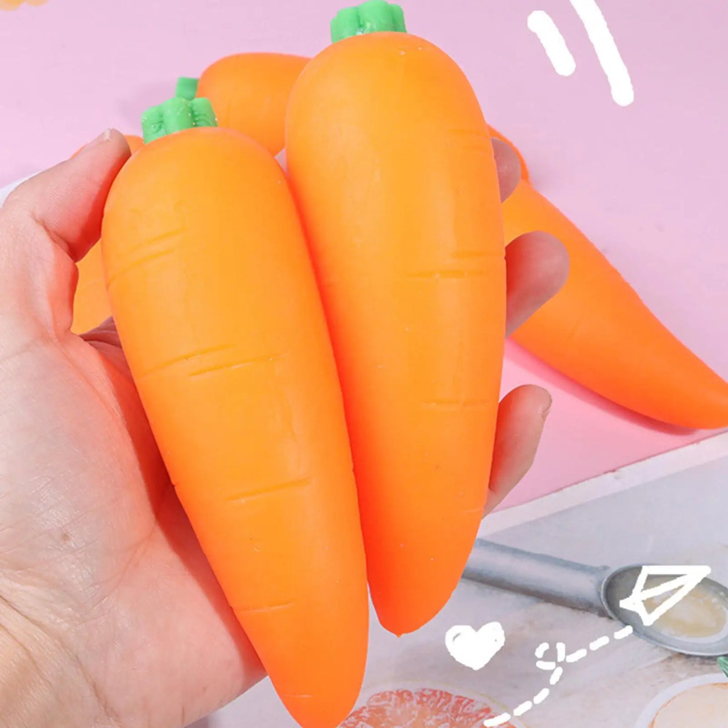 Carrot Squeeze Fidget Toy – Soft Sensory Toy for Kids & Adults Fidget Squeeze Toy Peaceful Pleasures Health and Wellness