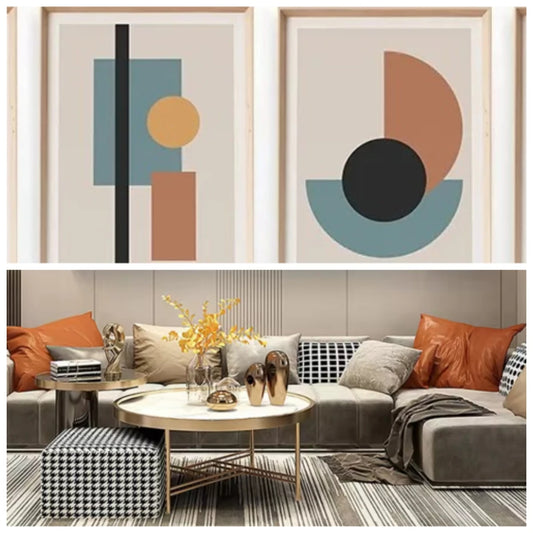 Boho Abstract Geometry Canvas Wall Art | Minimalist Print Canvas Wall Art Peaceful Pleasures Health and Wellness