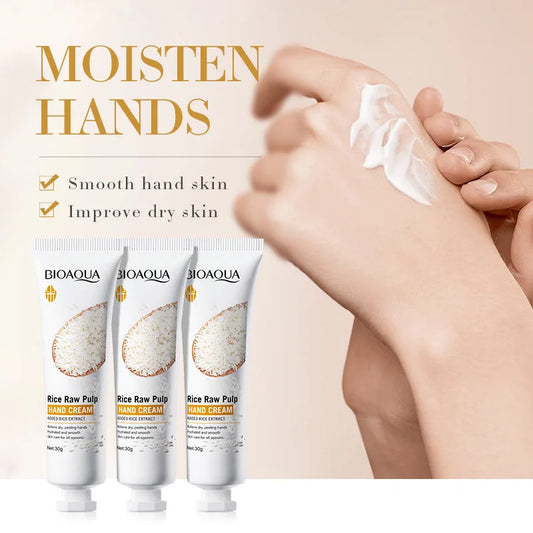 BIOAOUA Rice Extract Hand Cream – Moisturizing, Non-Greasy 30g Hand Cream Oasis Select
