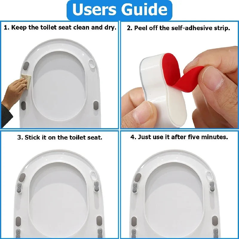 4-Pack Toilet Seat Bumper Pads – Non-Slip Adhesive Cushions