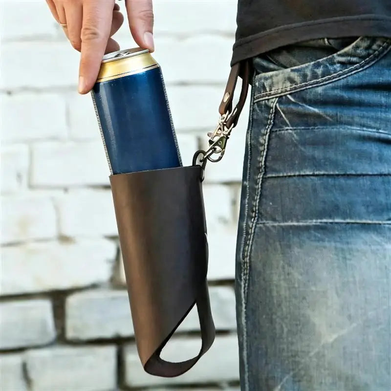 PU Leather Water Bottle Holder with Belt Clip | Hands-Free Carry