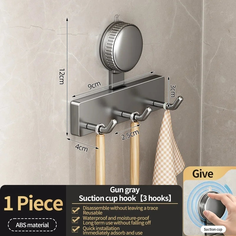 No-Drill Suction Cup Hooks Set of 5 | Kitchen, Bath & Dorm