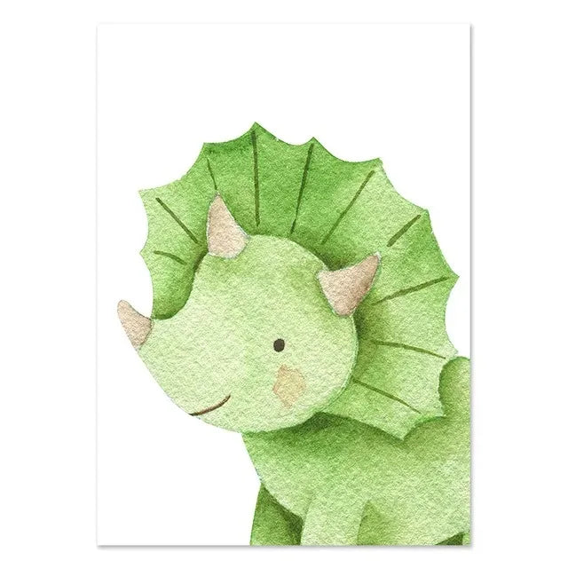Dinosaur Nordic Canvas Wall Art Print | Modern Home Decor