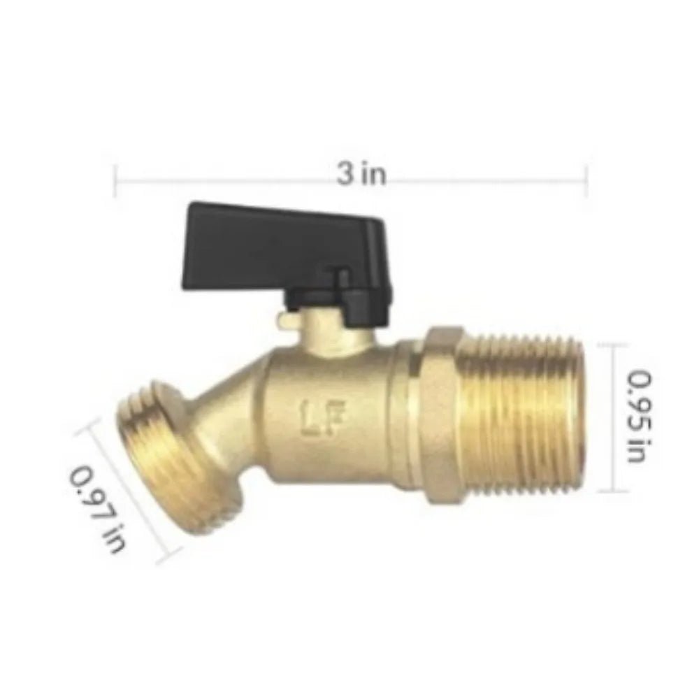 Brass Quarter Turn Ball Valve Rain Barrel Spigot & Bulkhead Fitting