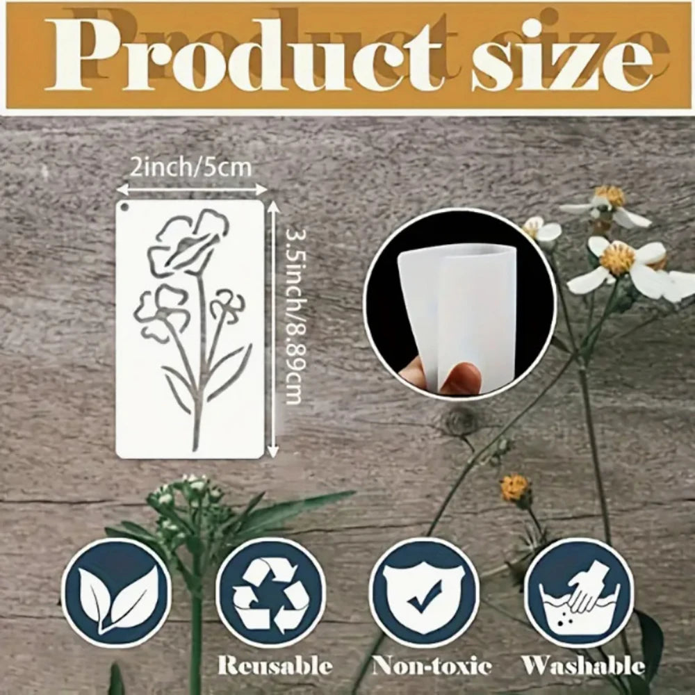50 DIY Painting Hollow Templates Flower Series Wall Spray Decoration