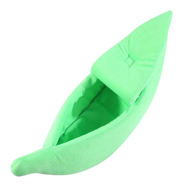 Cute Cats Beds Deep Sleep Comfort In Winter Bed Banana Shape for Cat's House Products Pets Creative Indoor Small Cat Dog Beds Peaceful Pleasures Health and Wellness Green L