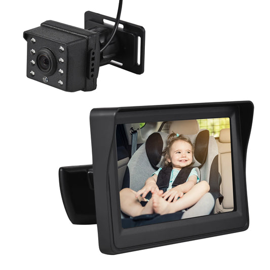 1080P Baby Car Monitor Camera | 4.3" Night Vision, 150° Wide View Baby Car Monitor Camera Peaceful Pleasures Health and Wellness