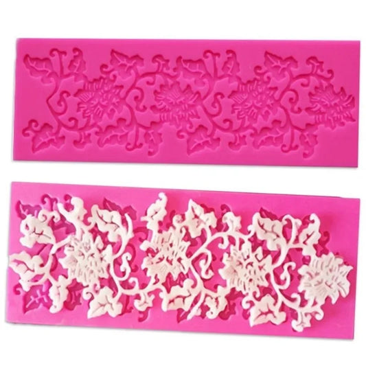 Bloemen Wijnstok Silicone Cake Mold Lace Flower Leaf Design Sugar Peaceful Pleasures Health and Wellness