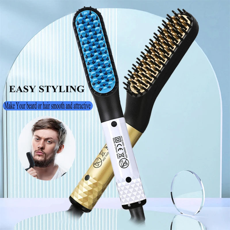 Professional Hair Straightener Multifunctional Quick Heated Men Beard Care Brush Hair Curler Brush Comb Hair Styler Tools Peaceful Pleasures Health and Wellness