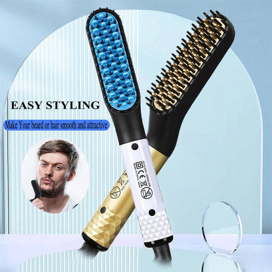Professional Hair Straightener Multifunctional Quick Heated Men Beard Care Brush Hair Curler Brush Comb Hair Styler Tools Peaceful Pleasures Health and Wellness
