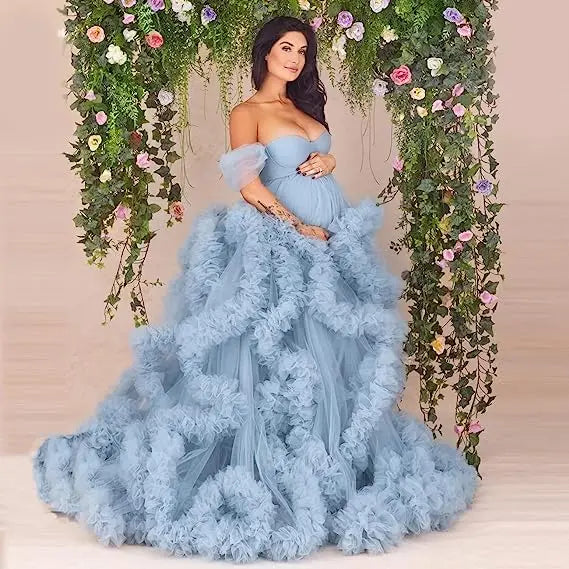 Pretty Fluffy Tulle Maternity Dresses vestidos para embarazadas Photographie de vêtements de maternité baby shower Peaceful Pleasures Health and Wellness 20 US 20 China Mainland