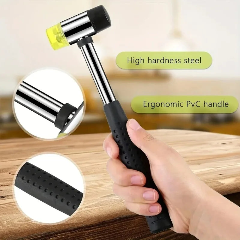 Soft Plastic Double-Sided Rubber Mallet for Jewelry Leather Craft Woodwork & Flooring Installation - Durable Hammer Peaceful Pleasures Health and Wellness