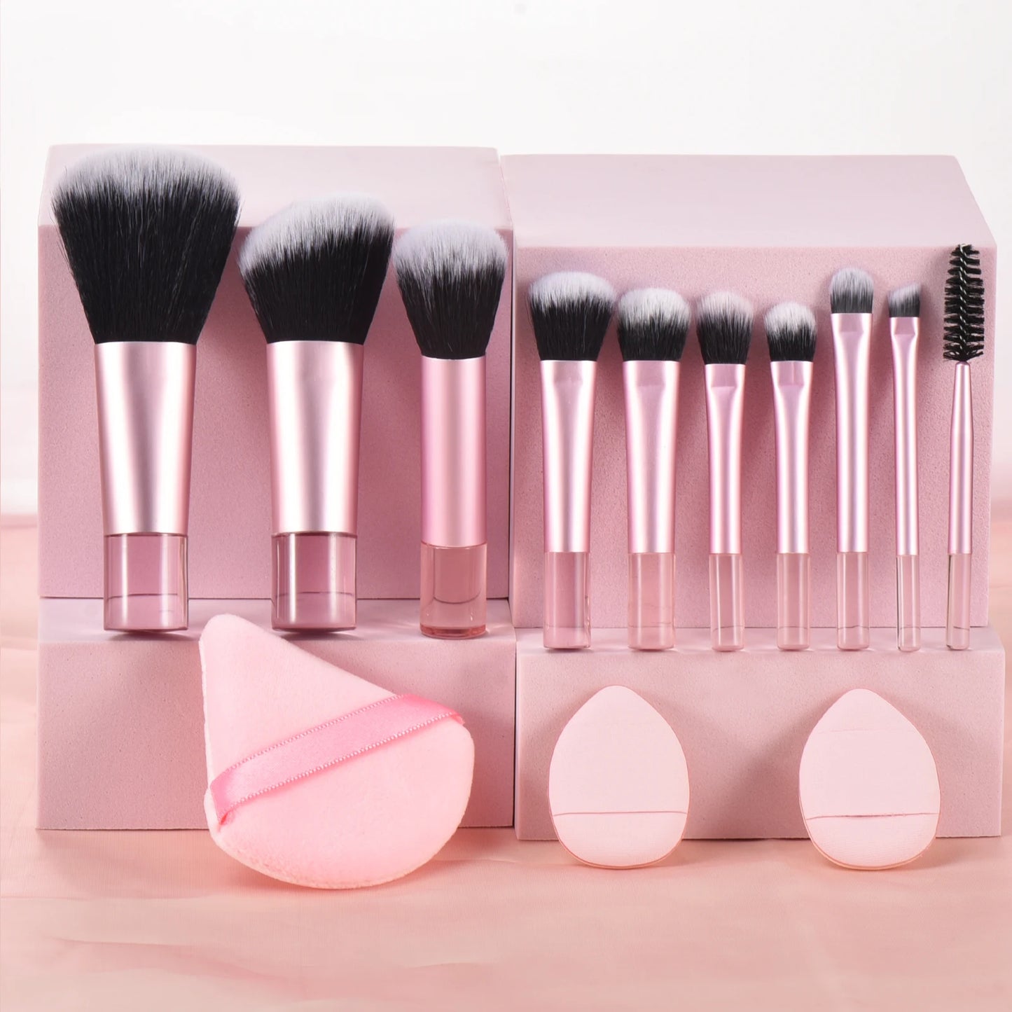 10-Piece Pink Mini Travel Makeup Brush Set | Professional Tools