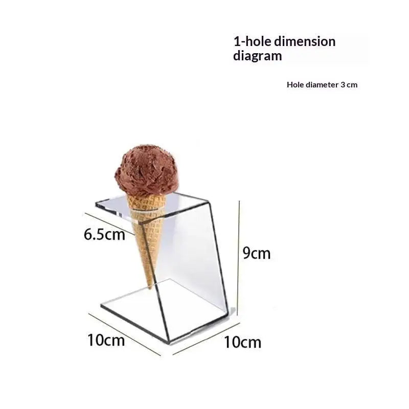 Clear Acrylic Ice Cream Cone Holder & Party Dessert Stand