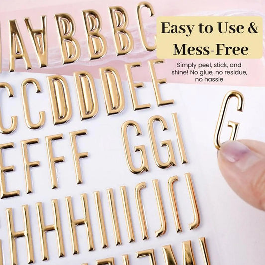 Waterproof Gold Letter Stickers DIY Me&tallic Alphabet & Number Decals Vinyl Stickers For Scrapbooking, Windows, Cars & Signs Peaceful Pleasures Health and Wellness