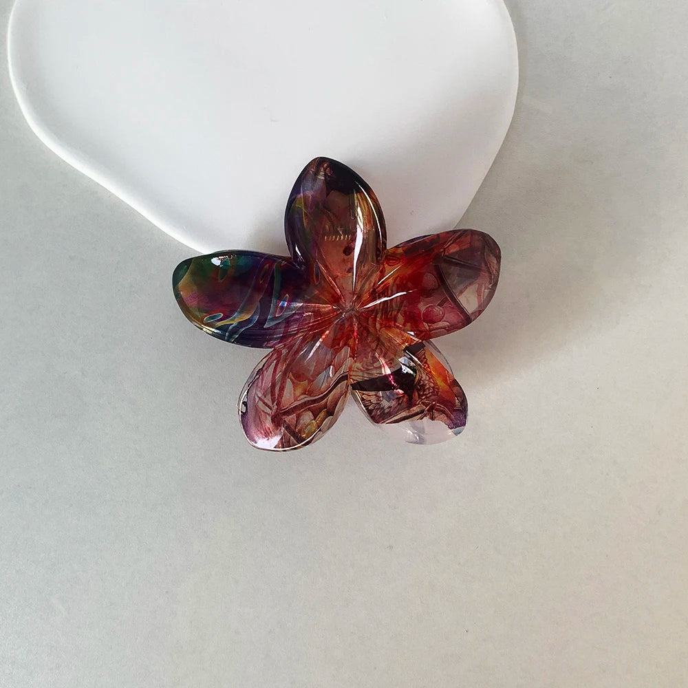 Large Floral Hair Claw Clip – Elegant Plastic Flower Clip for Women Hair Accessories Peaceful Pleasures Health and Wellness Style 3