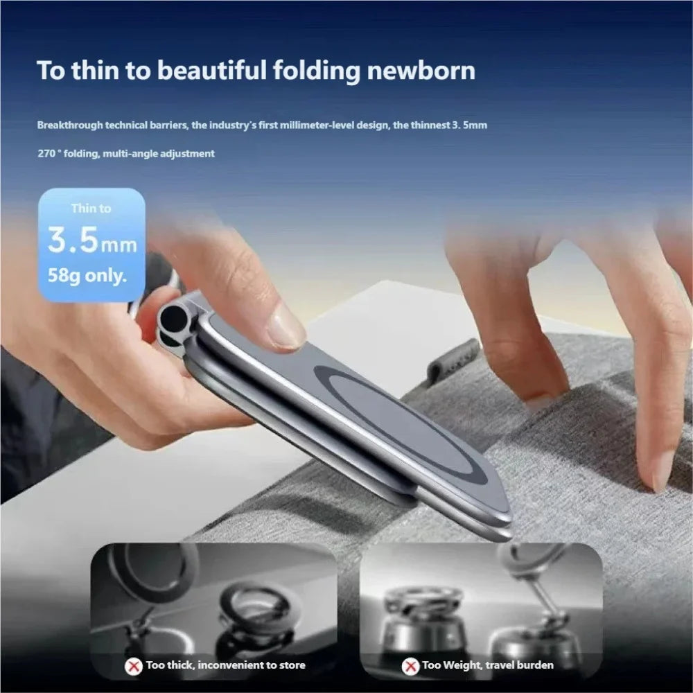 Dual Magnetic Phone Stand – Foldable Car Phone Holder