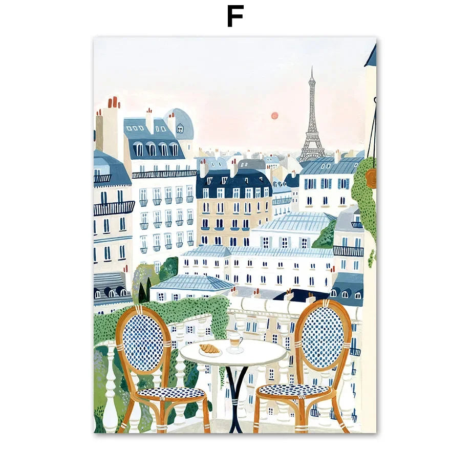 Abstract Landscape City Canvas Wall Art Print | Unframed