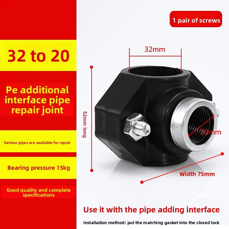 Clamp Saddle Drain Valve 20–50mm Pipe Quick-Connect Fitting