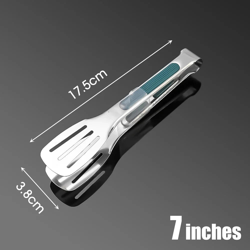 Stainless Steel BBQ Tongs | Silicone Handle 7/9/12 Inch
