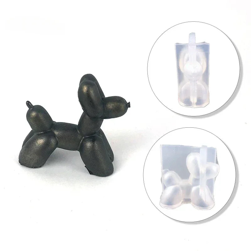 Candle Mold Stereoscopic Balloon Dog Decoration Resin Gypsum Aromatherapy Candle 3D Silicone Mold Peaceful Pleasures Health and Wellness
