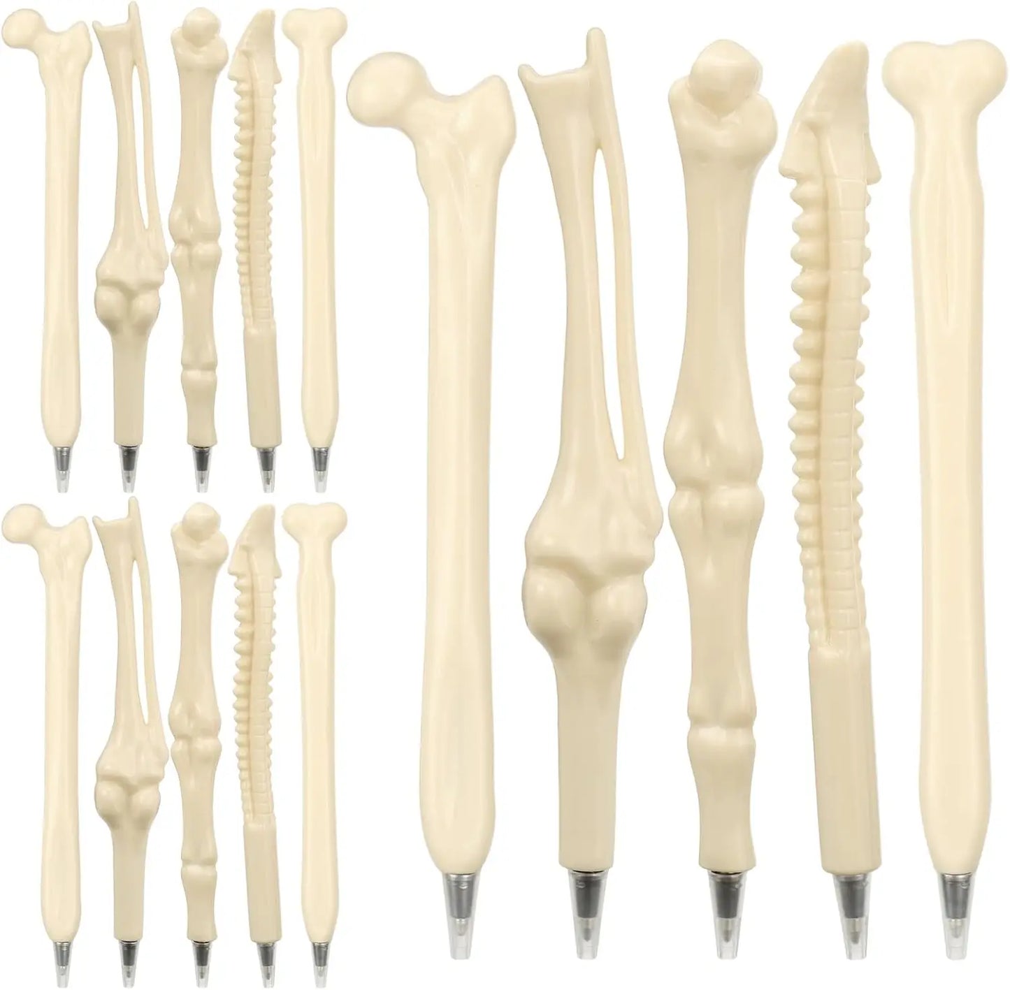 Bone Ballpoint Pen, Novelty Skeleton Ballpoint Pens, Beige Bone Shape Pens for School Office Halloween Birthday Party Peaceful Pleasures Health and Wellness black Mix 15pcs