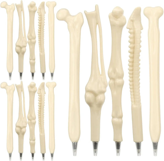 Bone Ballpoint Pen, Novelty Skeleton Ballpoint Pens, Beige Bone Shape Pens for School Office Halloween Birthday Party Peaceful Pleasures Health and Wellness black Mix 15pcs