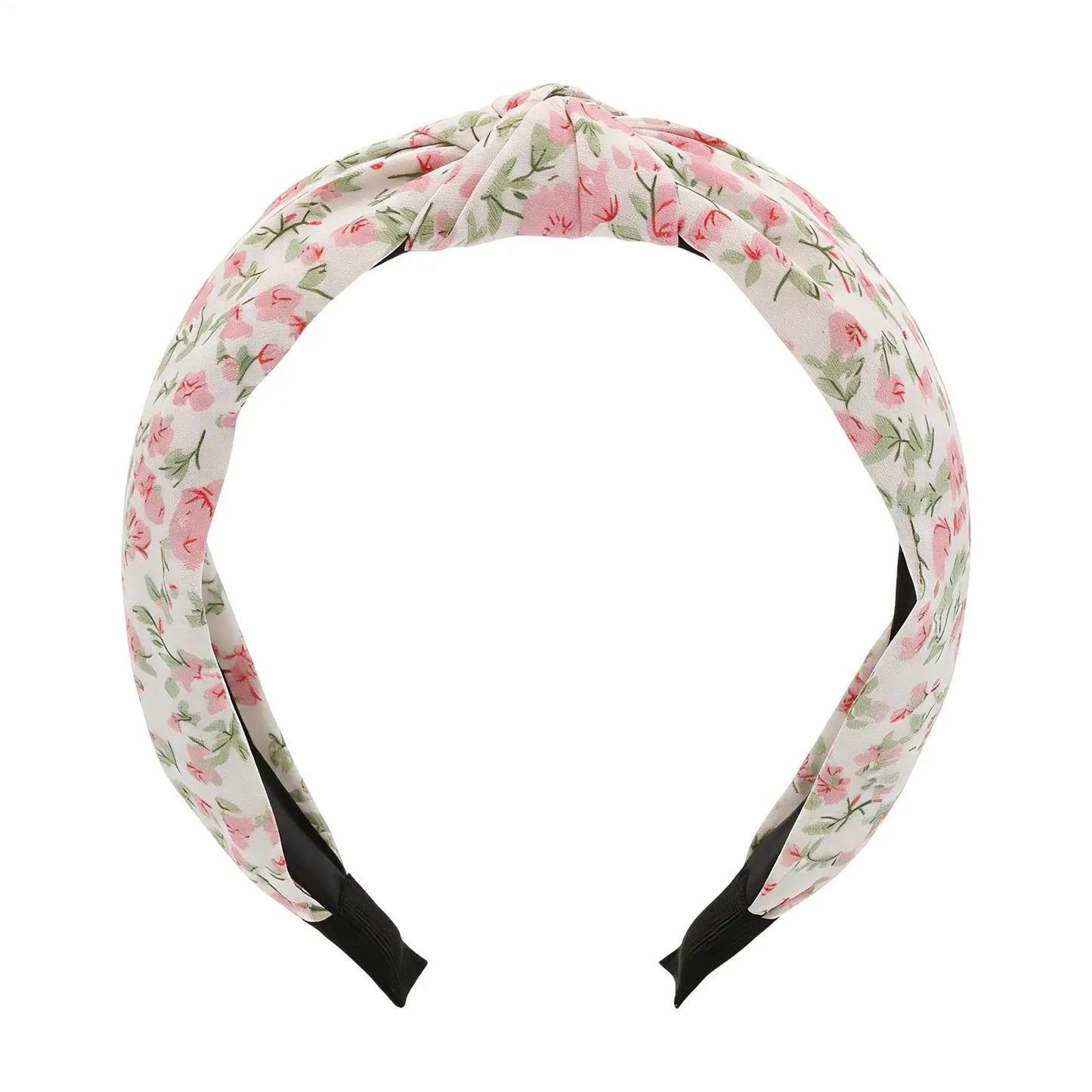 Floral Knotted Headband for Women – Non-Slip Fabric Hair Hoop