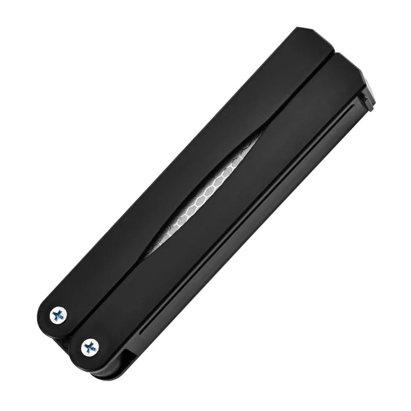 Portable Diamond Knife Sharpener 400/600 Grit Double Sided Foldable Stone for HomeKitchen Outdoor Camping Non-Slip Handle Tools Peaceful Pleasures Health and Wellness Black 1pc 23.8x3cm