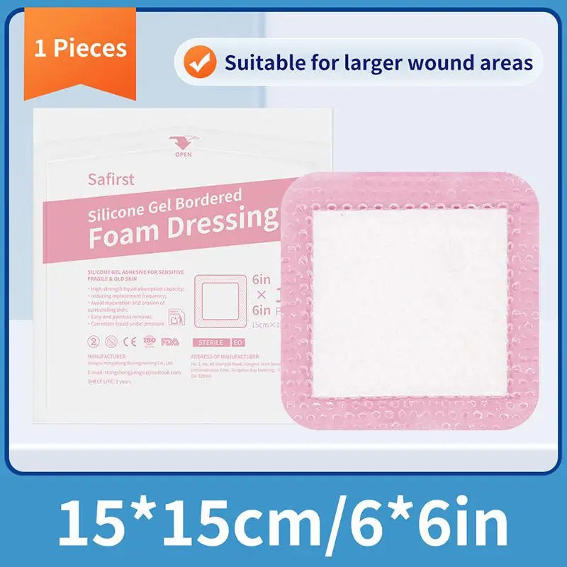 Waterproof Wound Dressing Bandage For Wound Care Absorbent Foam Pad Band-aid Silicone Polyurethane Foam Dressing Peaceful Pleasures Health and Wellness