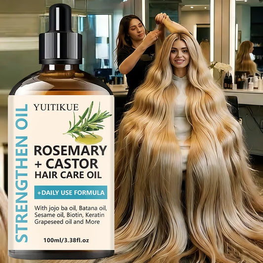 YUITIKUE Rosemary & Castor Strengthening Hair Oil 100ml Strengthening Hair Oil Peaceful Pleasures Health and Wellness Default Title