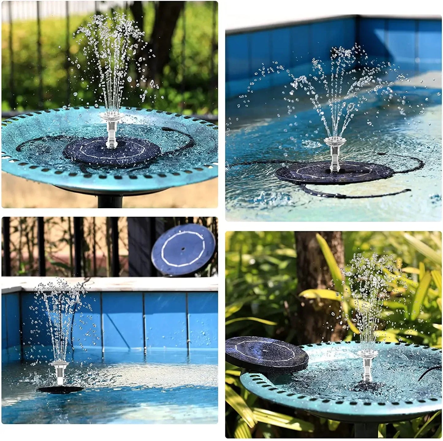 Solar Floating Fountain Pump – 2.5W, 6 Nozzles, Bird Bath & Pond
