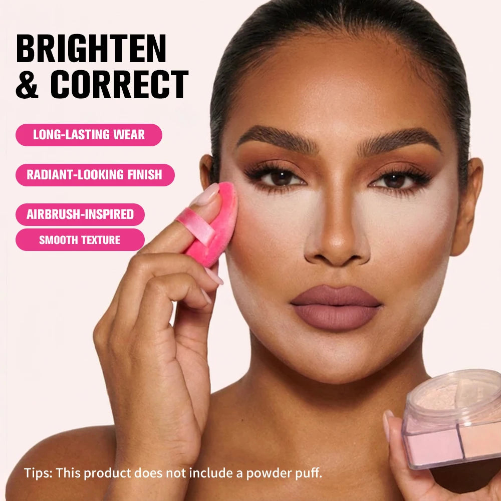 2 in 1 Bake Loose Powder Brightening&Correcting Duo Brightening Correcting Blurred Pores Matte LongLasting Setting Powder Makeup Peaceful Pleasures Health and Wellness