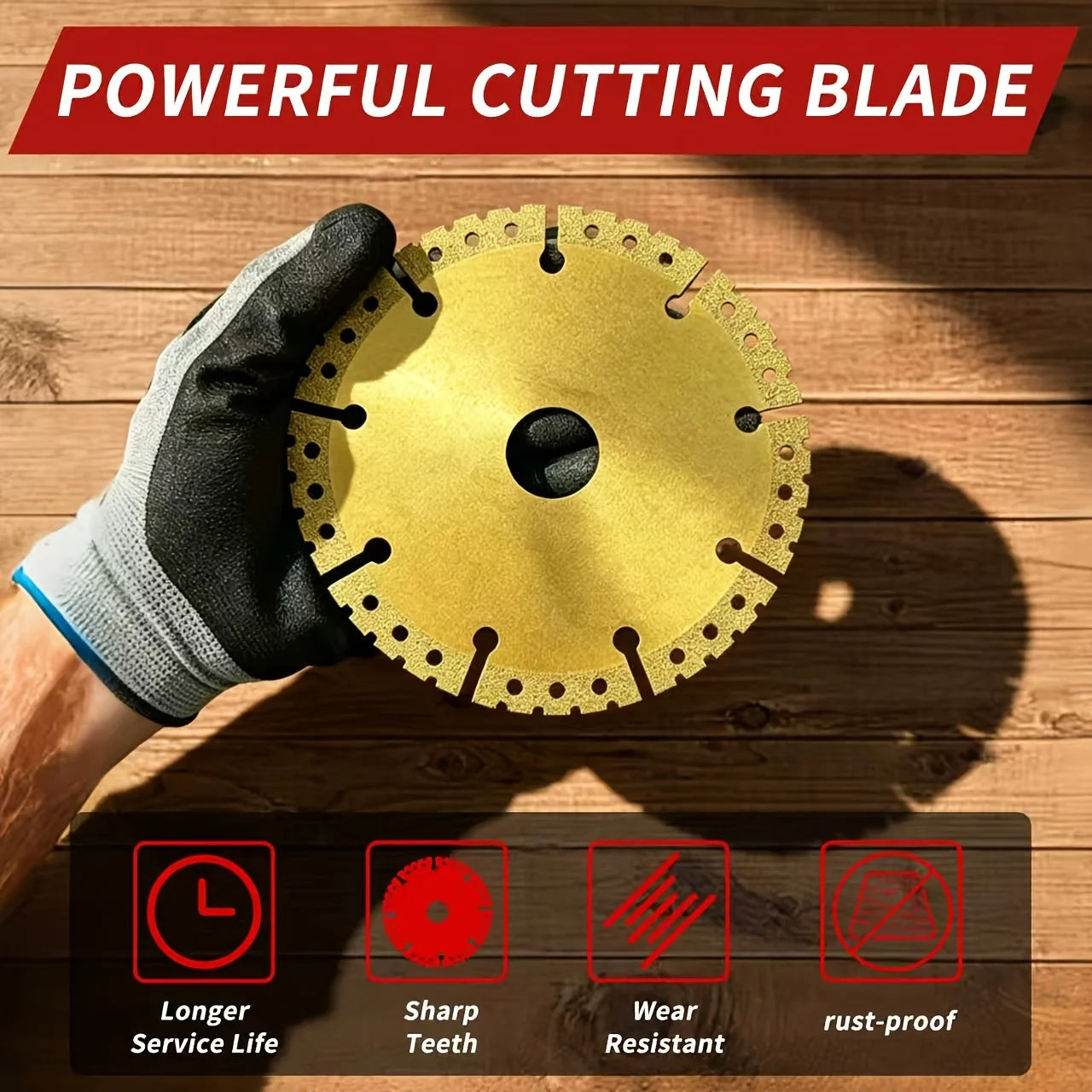 Vacuum Brazed Diamond Yellow Saw Blade Steel Metal Stone Cast Iron