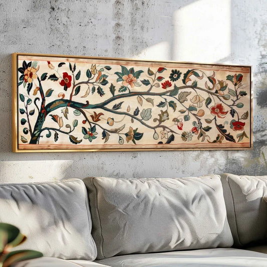 Vintage Tapestry Canvas Wall Art Unframed Floral Vintage Wall Art Print Flowers Tapestry Print, Boho Wall Decor, Above Bed Decor Peaceful Pleasures Health and Wellness ZLH4196 80x240cm No Frame