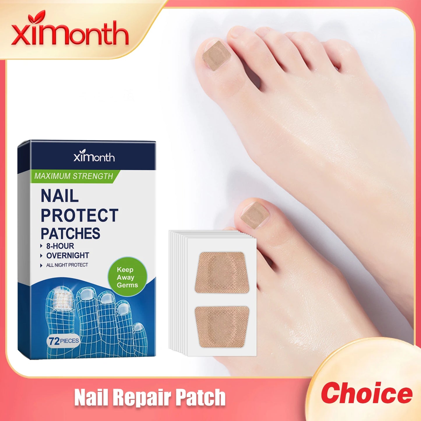 XIMONTH Nail Nourishing Patch – Moisturizing & Repair 72pcs