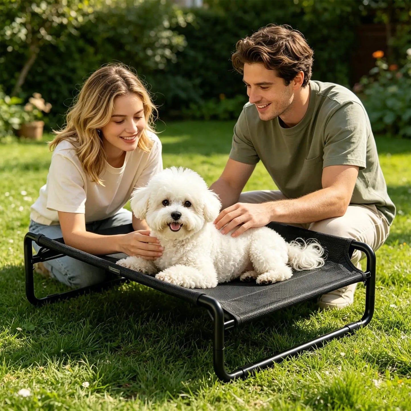 Elevated Dog Bed | Washable Non-Slip Raised Pet Cot Outdoor