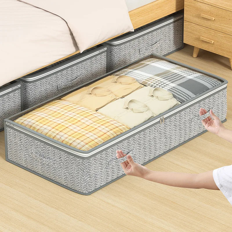 1-Pack Storage Bag, Under-Bed Wardrobe Organizer and Storage Cabinet, Foldable Under-Bed Storage Bag with Excellent Functionality and Multiple Uses for Blankets, Skirts, Quilts, Pillows, Clothes, and Under-Bed Storage Peaceful Pleasures Health and Wellness