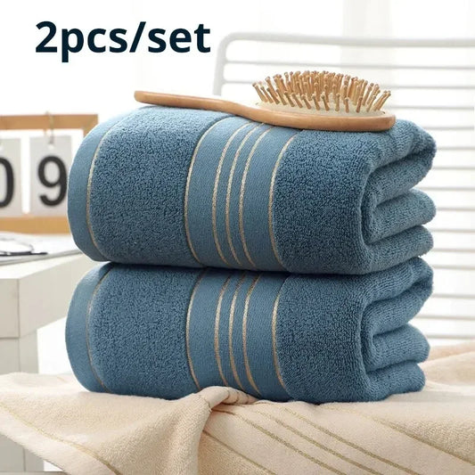 100% Cotton Embroidered Face Towels – Soft & Absorbent 2-Pack Cotton Face Towels Peaceful Pleasures Health and Wellness 2pcs Blue 70x140cm 1pc