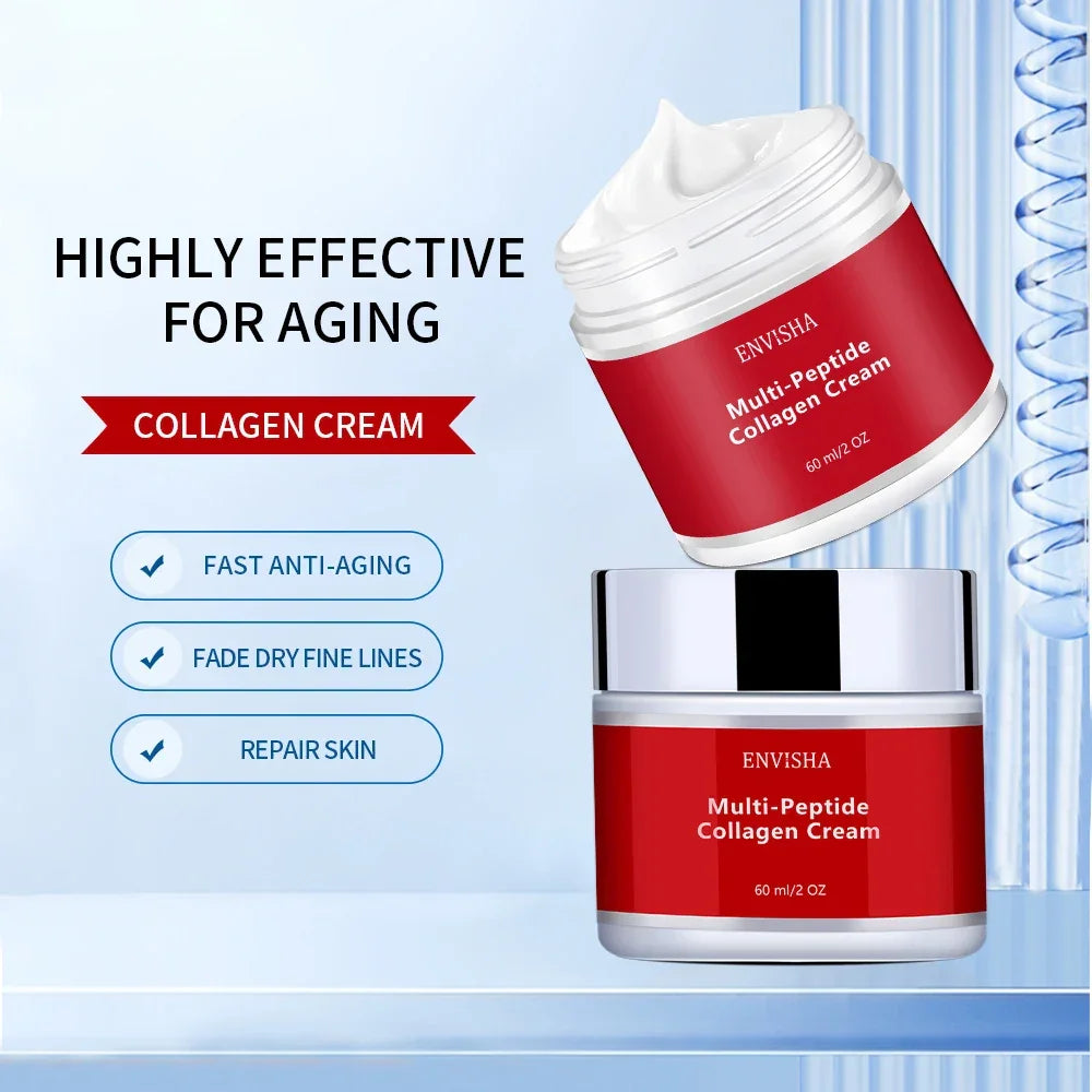 ENVISHA Multi-Peptide Collagen Face Cream – Anti-Aging, 60ml Peaceful Pleasures Health and Wellness