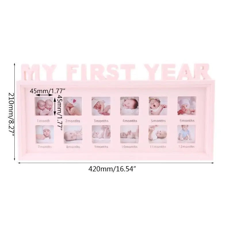 Baby First Year Photo Frame | 12-Month Newborn Keepsake