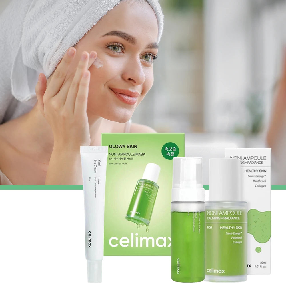 Celimax Noni Fruit Essence Noni Extract Energy Face Facial Skincare Set Korean Anti-Wrinkle Moisturizing Sooth Wrinkle Fine Line Peaceful Pleasures Health and Wellness