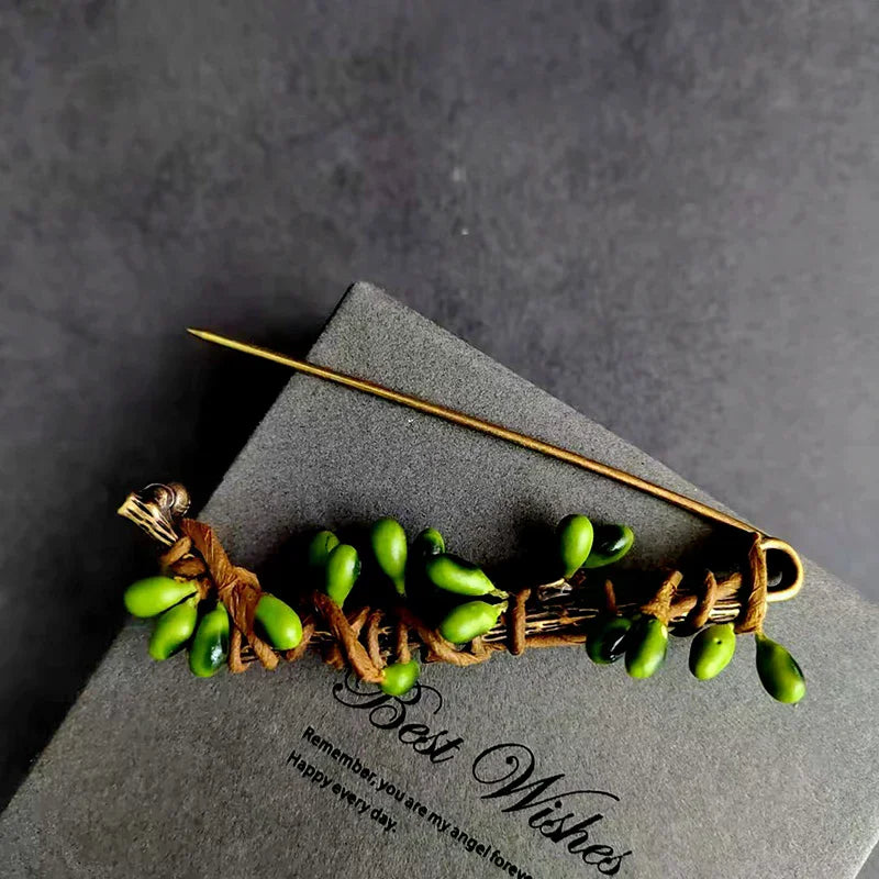 Large Vintage Fruit Plant Brooch Pin for Sweater & Cardigan