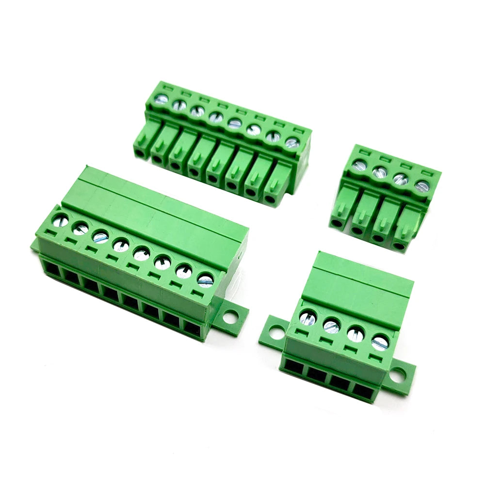 10PCS Pitch 3.81mm Aerial Butt Type Screw Terminal Block Connector With Installation Fixing Holes 2P-12P for 28-16AWG Peaceful Pleasures Health and Wellness