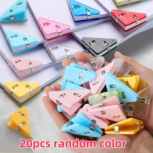 Multicolor Geometric Desk Clips Creative Triangle Binder Books Paper Peaceful Pleasures Health and Wellness 20pcs