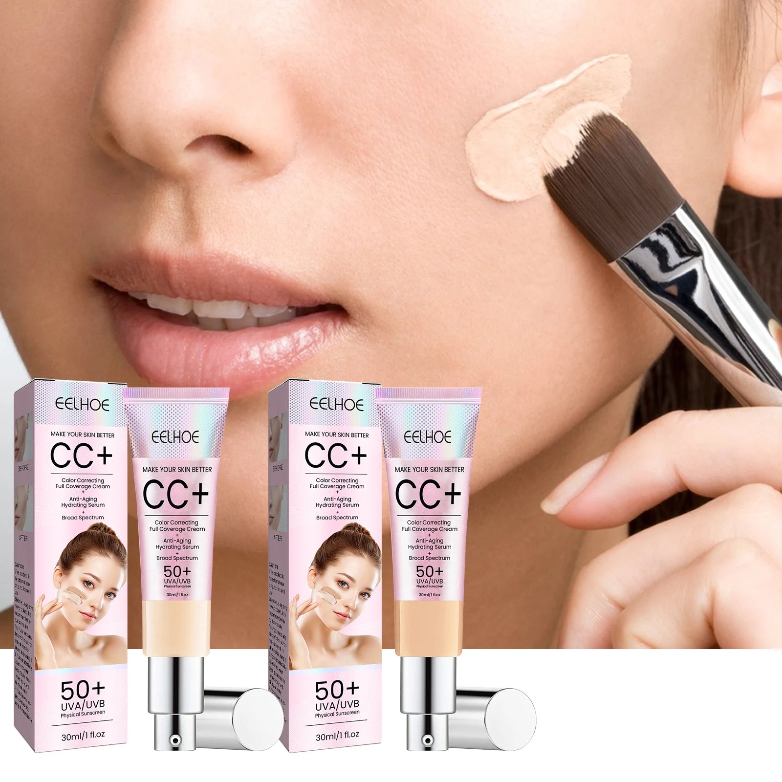 Facial Repair CC Cream Effectively Coverage Scar Repair Dull Skin Waterproof Whitening Skin Moisturizing Concealer Liquid 30ml Peaceful Pleasures Health and Wellness